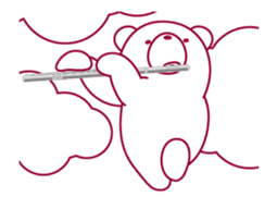 The bear "UGOKUMA" He plays a flute. sticker #14025914