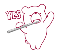 The bear "UGOKUMA" He plays a flute. sticker #14025916