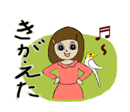 parakeet and girl 4 sticker #14026260