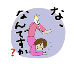 parakeet and girl 4 sticker #14026263