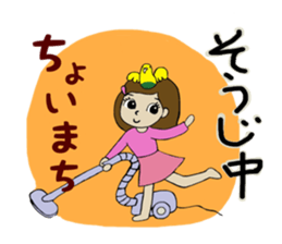 parakeet and girl 4 sticker #14026264