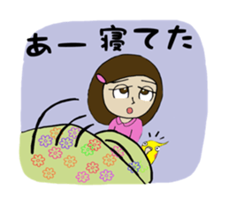 parakeet and girl 4 sticker #14026272