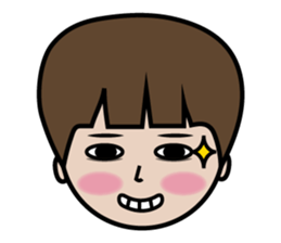 little boy with a great day sticker #14029195