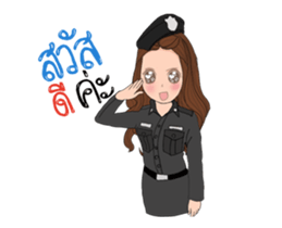 Policewoman Thai sticker #14029761