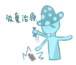 Blue mushrooms sad sticker #14030821