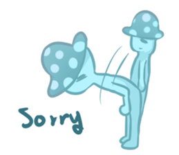 Blue mushrooms sad sticker #14030823
