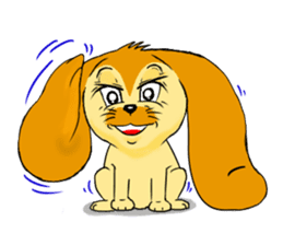Big ear dog. "Tsumoru" sticker #14031184
