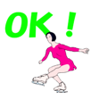 Figure skating women animation sticker.