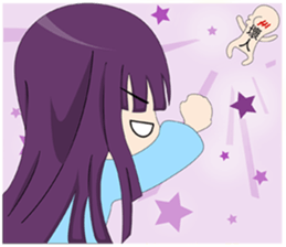 loyal purple girl sticker #14033769