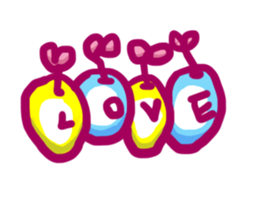 Apple in love sticker #14041431