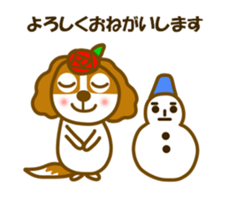Cavalier dog winter and spring sticker #14042250