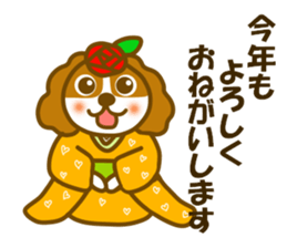 Cavalier dog winter and spring sticker #14042279