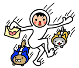 Friends playing with costumes sticker #14043389