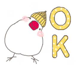 white Java sparrow (event of winter) sticker #14043544