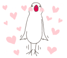 white Java sparrow (event of winter) sticker #14043555