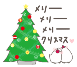 white Java sparrow (event of winter) sticker #14043559