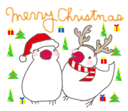 white Java sparrow (event of winter) sticker #14043561