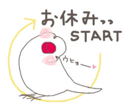 white Java sparrow (event of winter) sticker #14043562