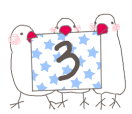 white Java sparrow (event of winter) sticker #14043566