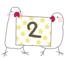 white Java sparrow (event of winter) sticker #14043567