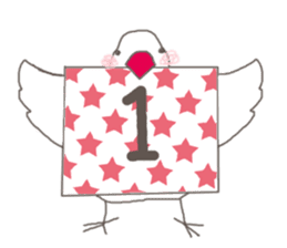 white Java sparrow (event of winter) sticker #14043568