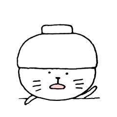 O gato que estava coberto com uma tigela