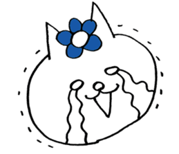 Flower cat Sticker sticker #14048544