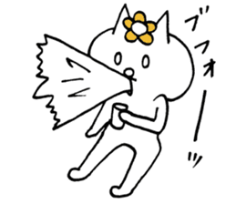 Flower cat Sticker sticker #14048556