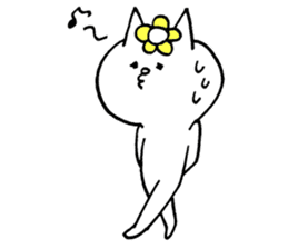 Flower cat Sticker sticker #14048559