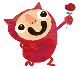 Red little monster! sticker #14050166