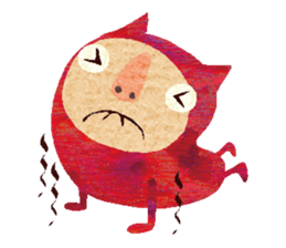 Red little monster! sticker #14050168