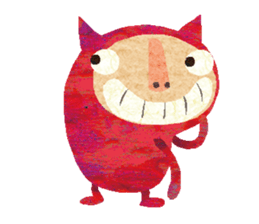 Red little monster! sticker #14050170