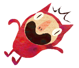 Red little monster! sticker #14050171