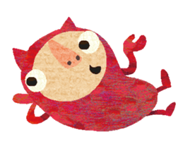 Red little monster! sticker #14050175