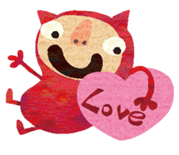 Red little monster! sticker #14050177