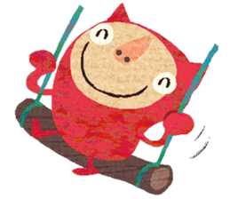 Red little monster! sticker #14050180