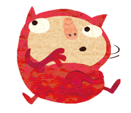 Red little monster! sticker #14050181