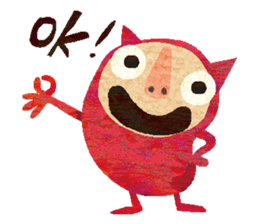 Red little monster! sticker #14050182