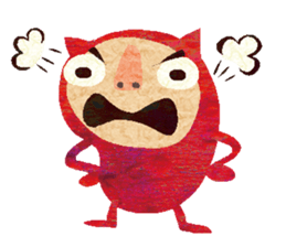 Red little monster! sticker #14050184