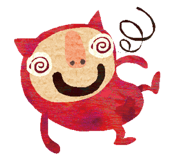 Red little monster! sticker #14050185