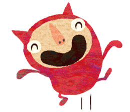 Red little monster! sticker #14050186