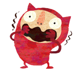 Red little monster! sticker #14050189