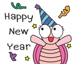 Pink Turtle : Happy New Year sticker #14051346