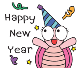 Pink Turtle : Happy New Year sticker #14051346