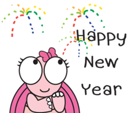 Pink Turtle : Happy New Year sticker #14051348