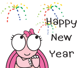 Pink Turtle : Happy New Year sticker #14051348