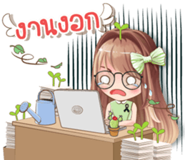 Whip cream Office girl sticker #14053318