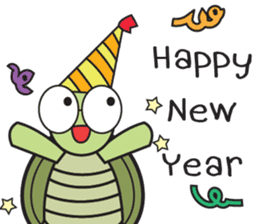 Green Turtle : Happy New Year sticker #14055058