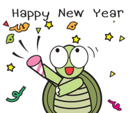 Green Turtle : Happy New Year sticker #14055059