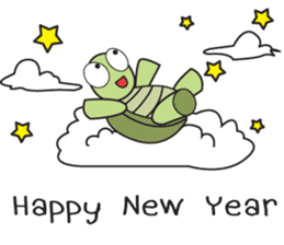 Green Turtle : Happy New Year sticker #14055061